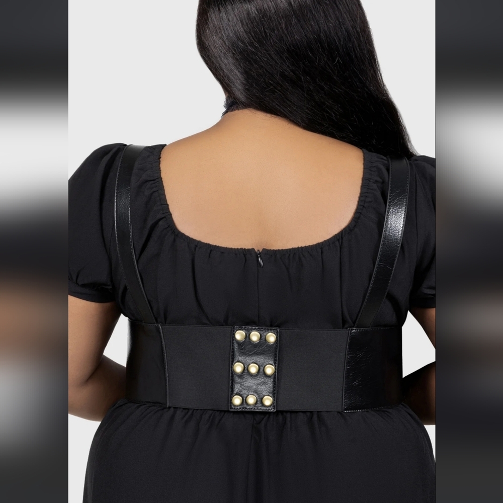 Killstar Black Corset Belt with Gold Accents - Picture 6 of 7